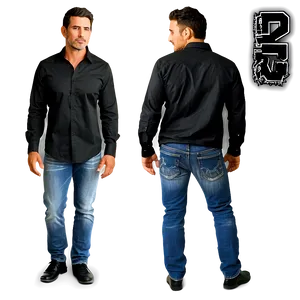 Black Shirt And Jeans Png 23 PNG image