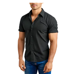 Black Shirt Slim Fit Png Yyp PNG image