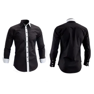 Black Shirt With Cufflinks Png Jqf PNG image