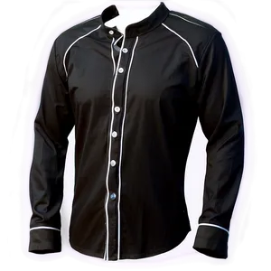 Black Shirt With White Buttons Png Yfw54 PNG image