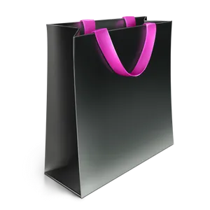 Black Shopping Bag Pink Handles