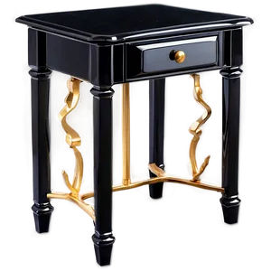 Black Side Table PNG Iwb