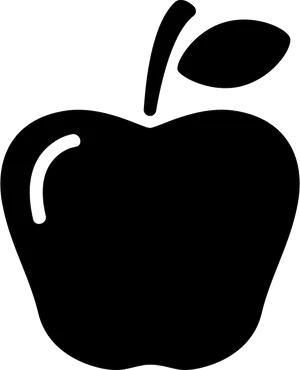 Black Silhouette Apple Graphic PNG