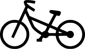 Black Silhouette Bicycle Graphic PNG