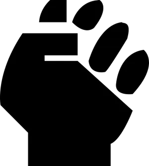 Black Silhouette Fist Graphic PNG