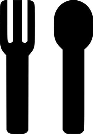 Black Silhouette Forkand Spoon PNG image