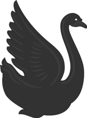 Black Silhouette Swan