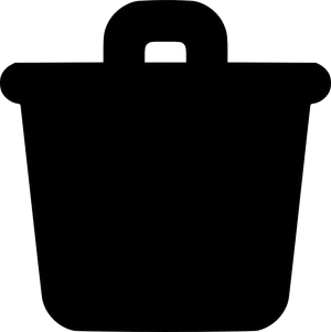 Black Silhouette Trash Bin Icon PNG image