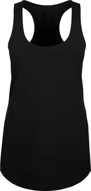 Black Sleeveless Top Product View PNG image