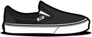 Black Slip On Sneaker Graphic PNG image