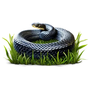 Black Snake In Grass PNG 90