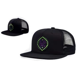 Black Snapback Trucker Hat Png 42 PNG image