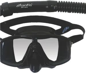 Black Snorkeling Mask Atlantis Scuba PNG image