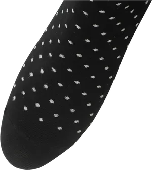 Black Sock White Dots Pattern PNG image