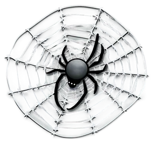 Black Spideron Web Illustration PNG image