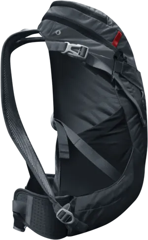 Black Sports Backpack Side View PNG
