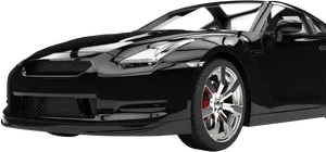 Black Sports Car Profile View PNG image
