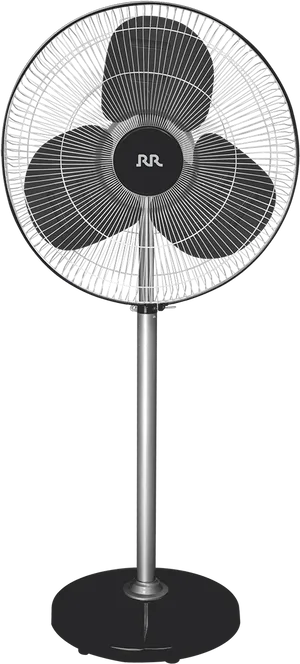 Black Standing Fan Modern Design PNG image