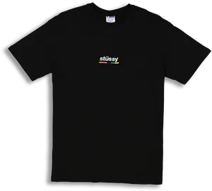 Black Stussy Logo T Shirt PNG image