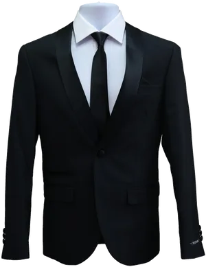 Black Suit Jacketwith Tie PNG image