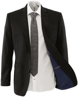 Black Suit White Shirt Tie PNG image