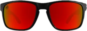 Black Sunglasses Red Lenses PNG image