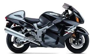 Black Suzuki Sportbike Profile PNG image