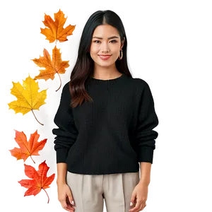 Black Sweater For Fall PNG Lba75 PNG