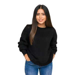 Black Sweater For Girls PNG 06132024