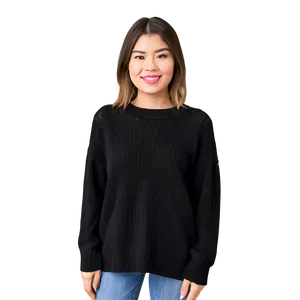 Black Sweater For Spring PNG Hwc PNG
