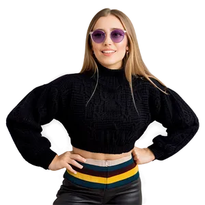 Black Sweater For Spring PNG Sop