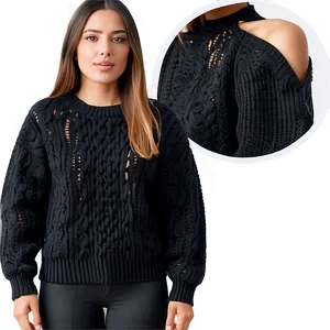 Black Sweater For Spring PNG Unp