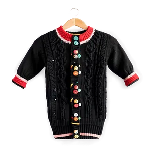 Black Sweater With Buttons Png 06132024 PNG image