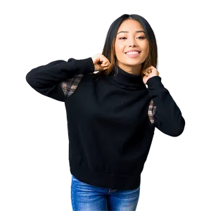 Black Sweater With Collar PNG 10 PNG