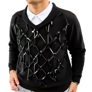 Black Sweater With Collar PNG Cnl