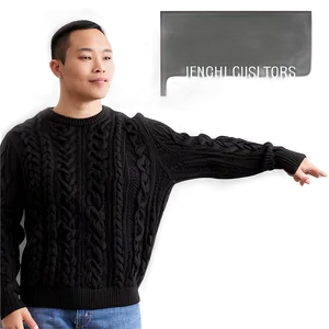 Black Sweater With Elbow Patches PNG 21 PNG