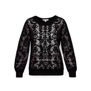 Black Sweater With Lace PNG Asd