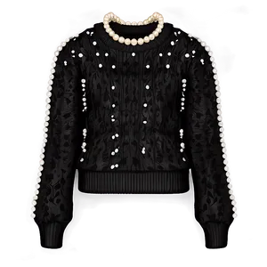 Black Sweater With Pearls PNG 80 PNG