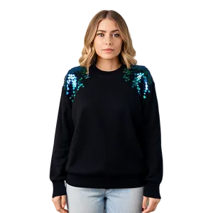 Black Sweater With Sequins PNG 06132024