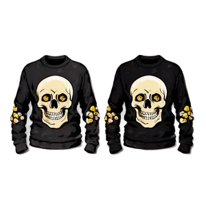 Black Sweater With Skulls PNG 87