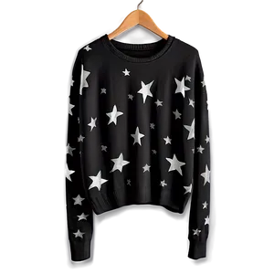 Black Sweater With Stars PNG Txr PNG