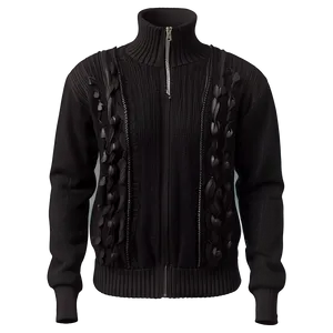 Black Sweater With Zipper Png 33 PNG image