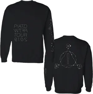 Black Sweatshirt Astronomical Design PNG