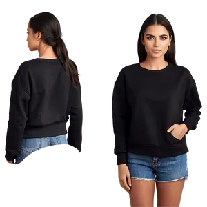 Black Sweatshirt With Asymmetrical Hem PNG Jhx