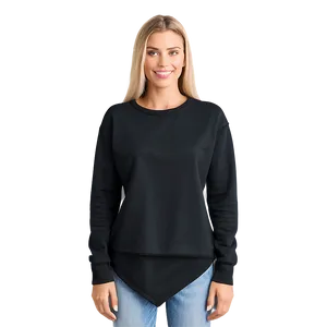 Black Sweatshirt With Asymmetrical Hem PNG Lcx