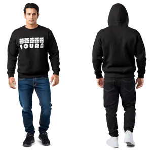 Black Sweatshirt With Bold Graphic PNG 06272024