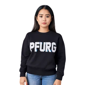 Black Sweatshirt With Bold Graphic PNG Vrd11 PNG
