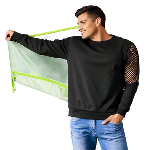 Black Sweatshirt With Mesh Panels PNG Adi56 PNG