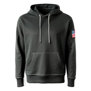Black Sweatshirt With Pocket Detail PNG 06272024