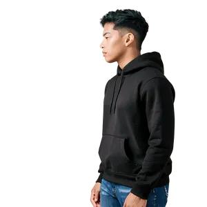 Black Sweatshirt With Pocket Detail PNG Beo PNG